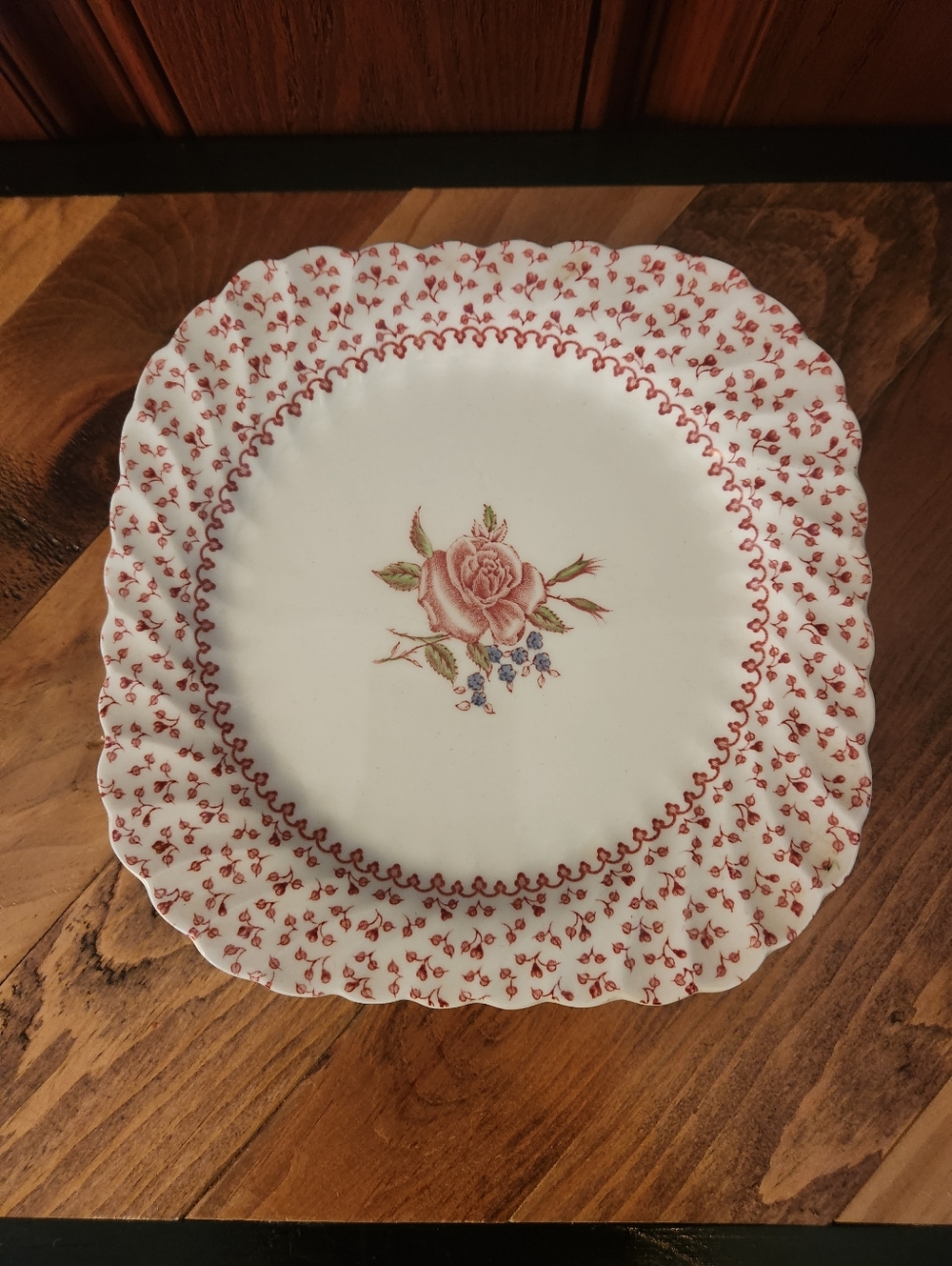 Vintage Pink Rose Bouquet Square Plates Johnson Bros Made In England Lot Of 4